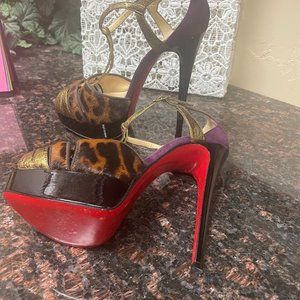Christian Louboutin Leather-Printed Calf Hair Glennalta - Pre-owned, Sz 38.5